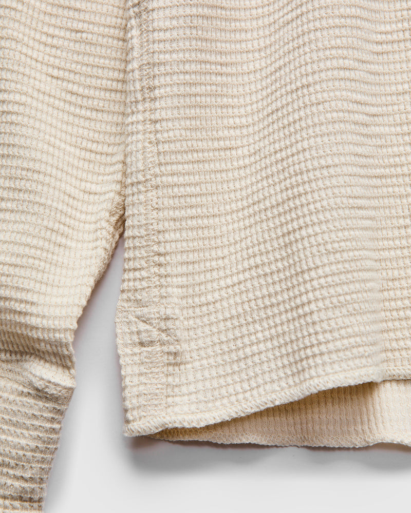Waffle-Knit Thermal Long-Sleeve in Paper White