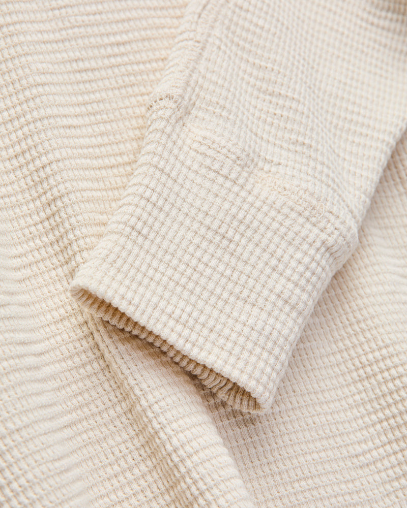 Waffle-Knit Thermal Long-Sleeve in Paper White