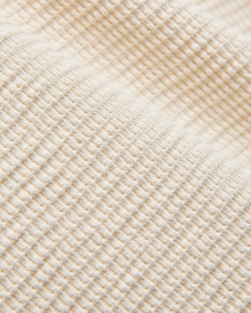 Waffle-Knit Thermal Long-Sleeve in Paper White