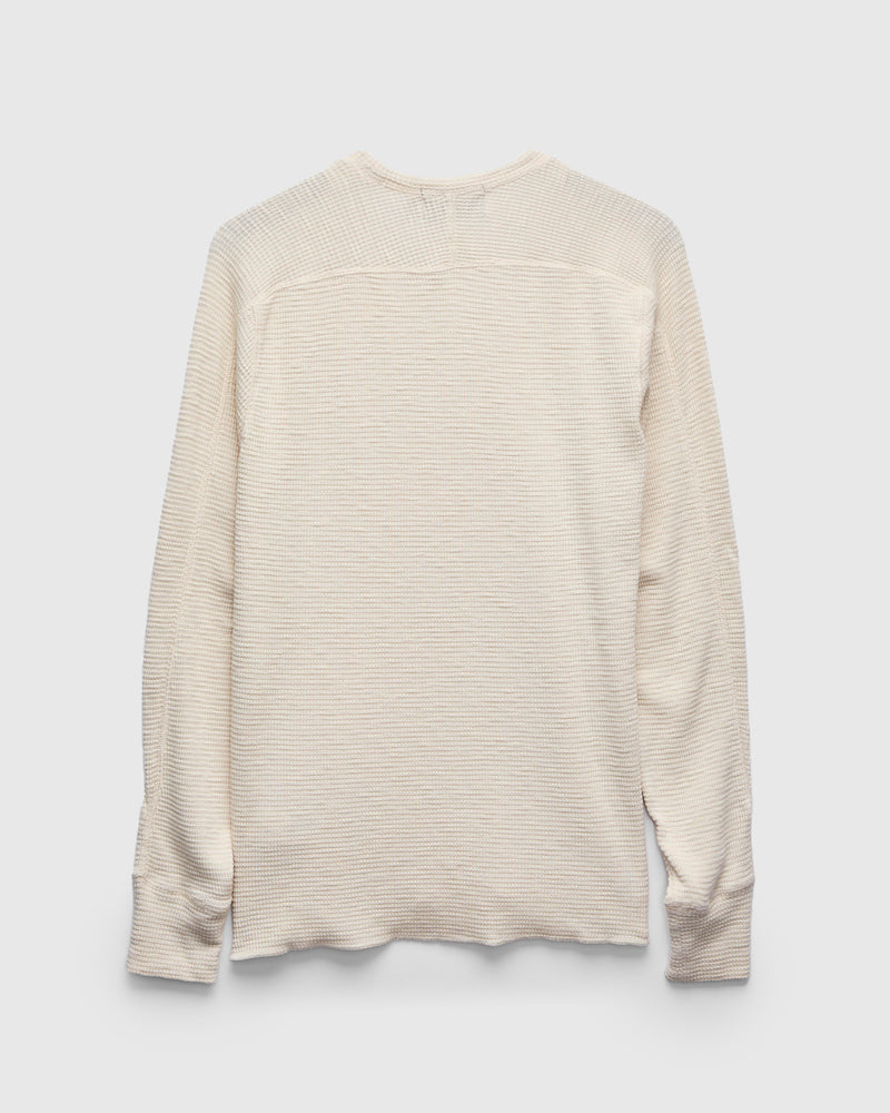 Waffle-Knit Thermal Long-Sleeve in Paper White