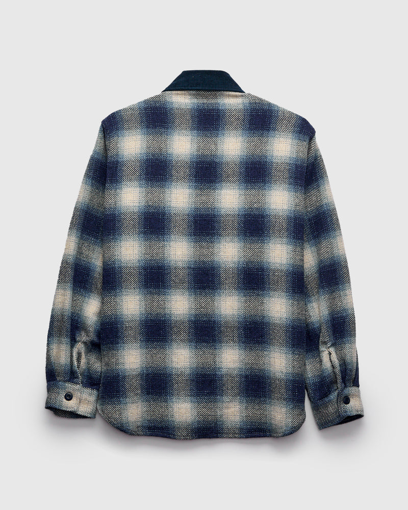 Recycled Cotton Jazz Nep Check Shirt in Blue