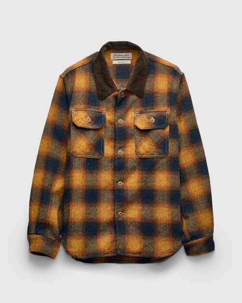 Recycled Cotton Jazz Nep Check Shirt in Yellow