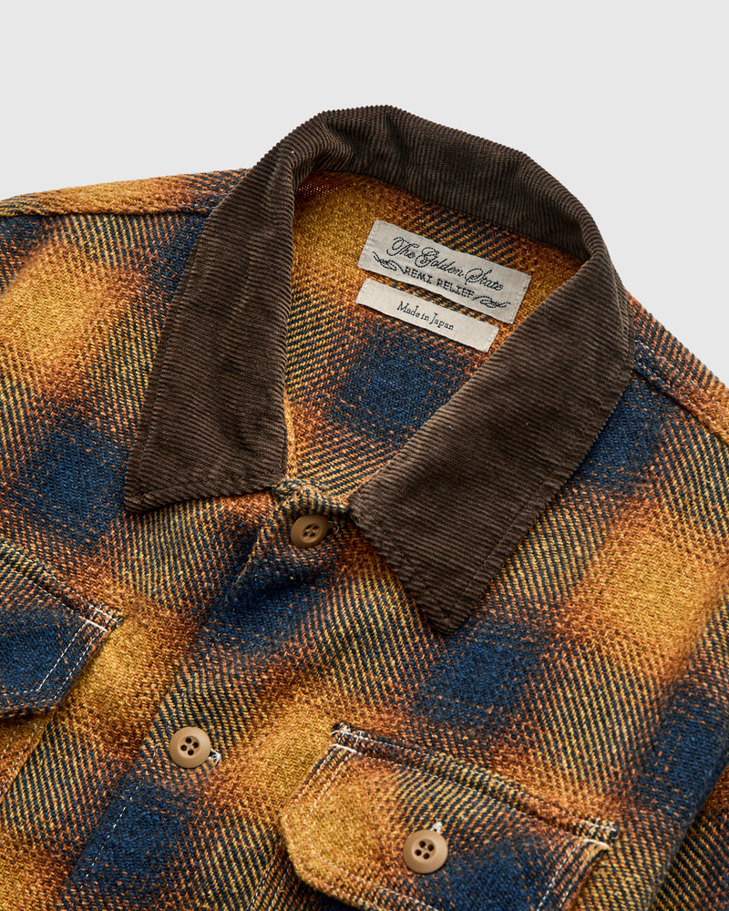 Recycled Cotton Jazz Nep Check Shirt in Yellow