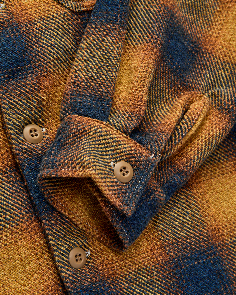 Recycled Cotton Jazz Nep Check Shirt in Yellow