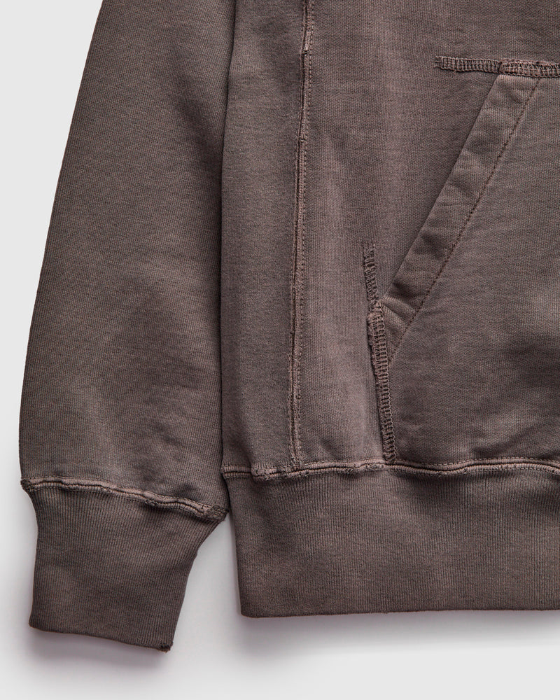 Special Finish Zip Hoodie in Brown