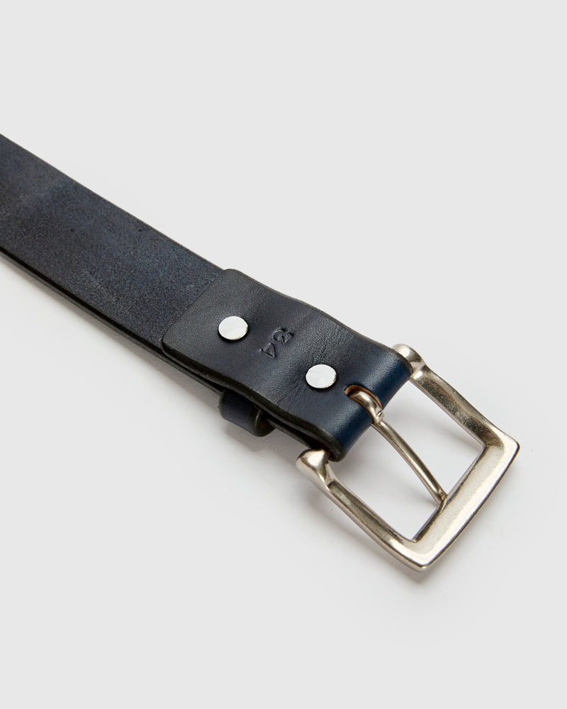 A301-AI "Kurozan" Indigo-Dyed Leather Belt