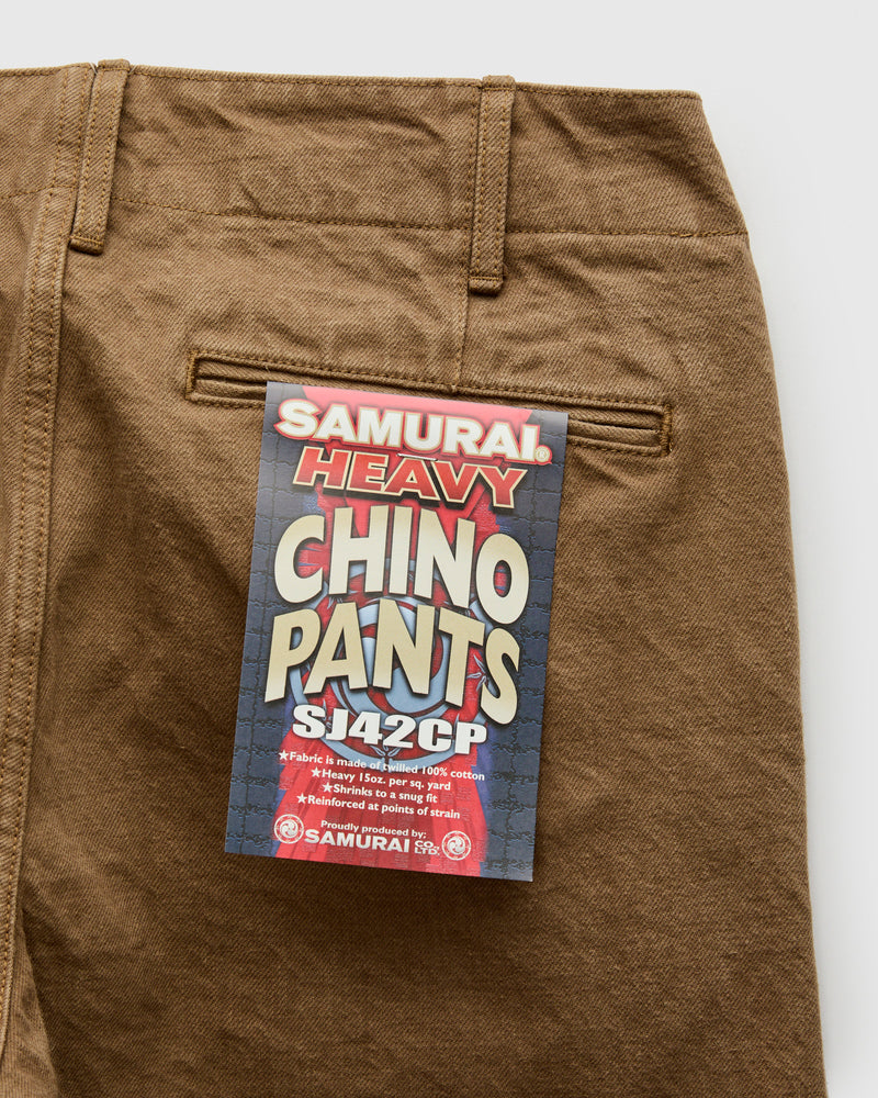 SJ42CP 15oz Selvedge Heavy Chinos in Khaki