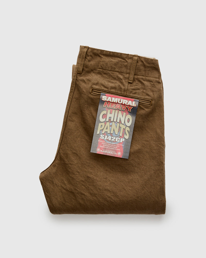 SJ42CP 15oz Selvedge Heavy Chinos in Khaki