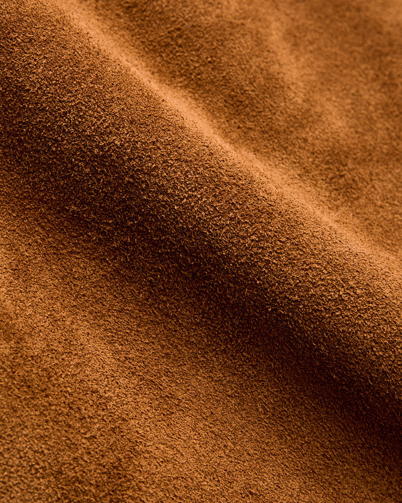 375 Rough Out Cowhide Trucker Jacket in Saddle