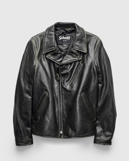 533 Pullup Cowhide Perfecto Jacket in Matte Black