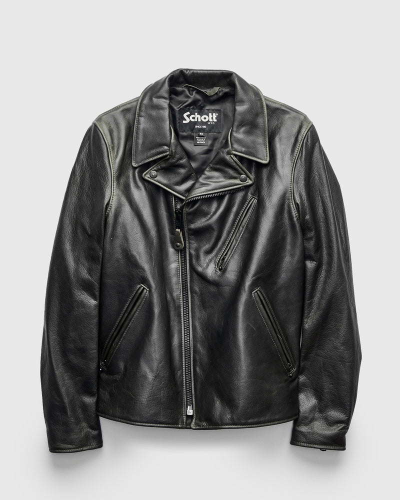 533 Pullup Cowhide Perfecto Jacket in Matte Black