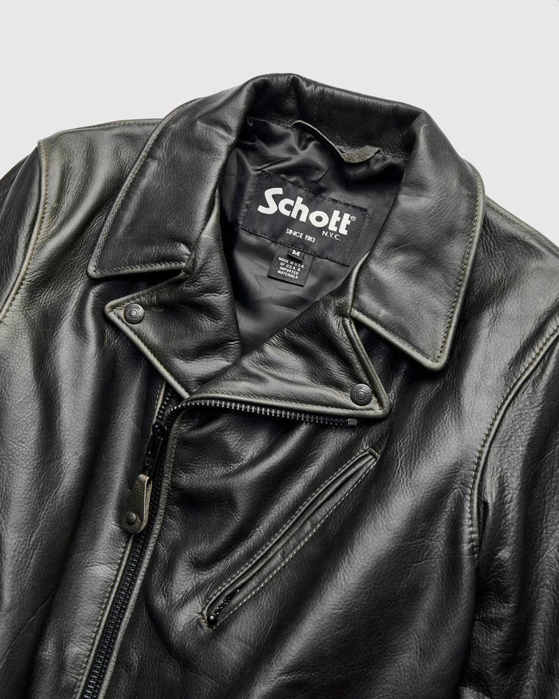 533 Pullup Cowhide Perfecto Jacket in Matte Black
