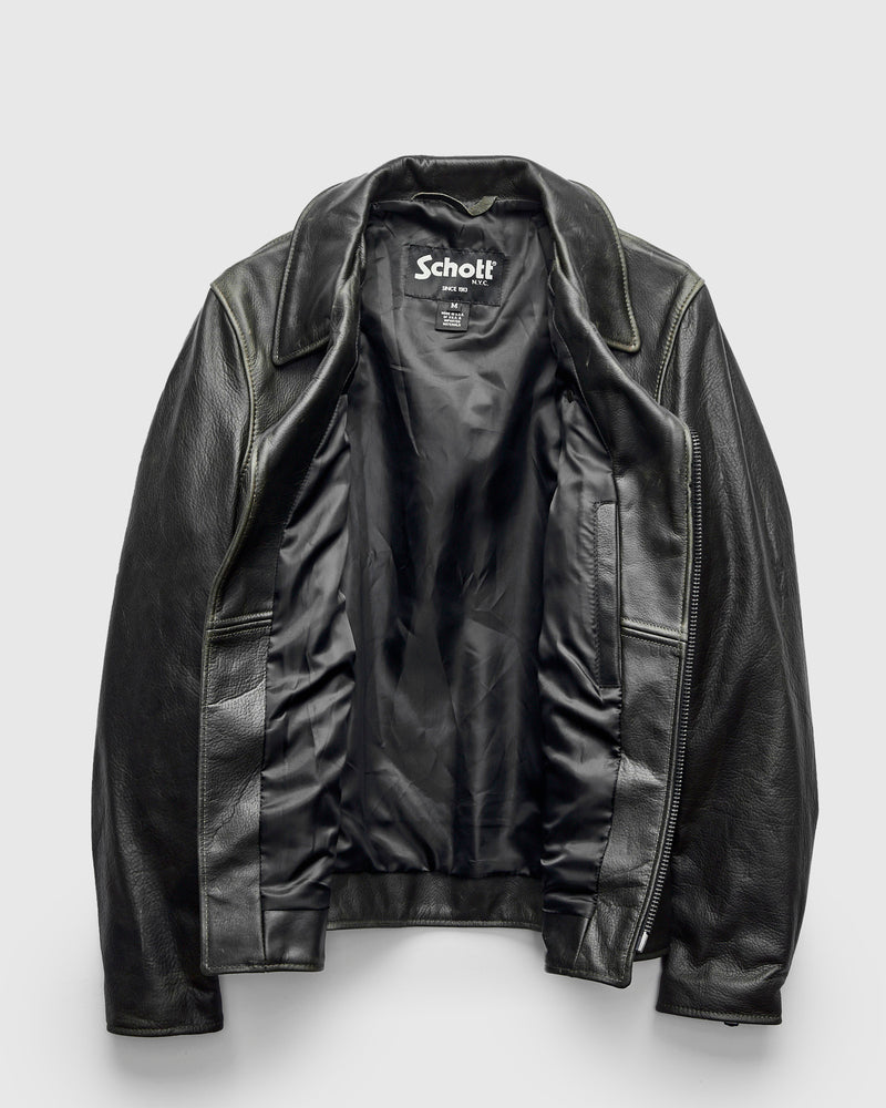 533 Pullup Cowhide Perfecto Jacket in Matte Black