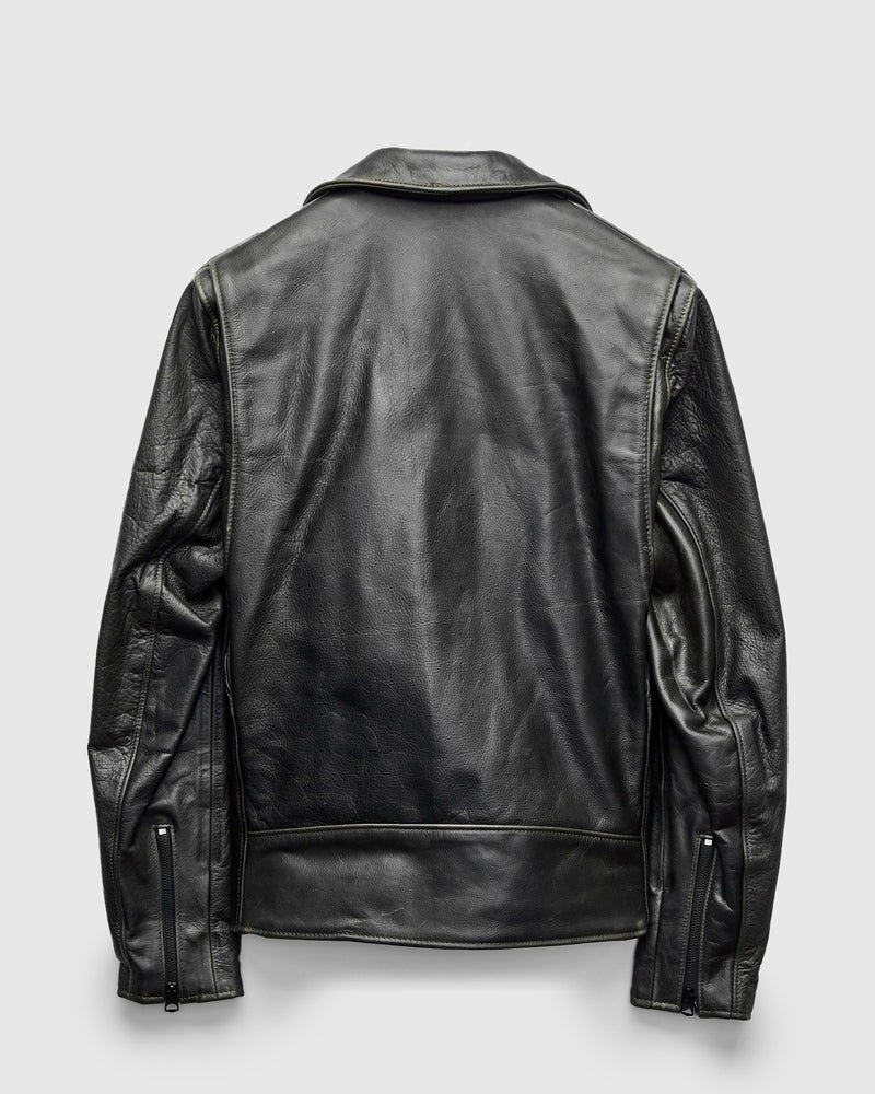 533 Pullup Cowhide Perfecto Jacket in Matte Black
