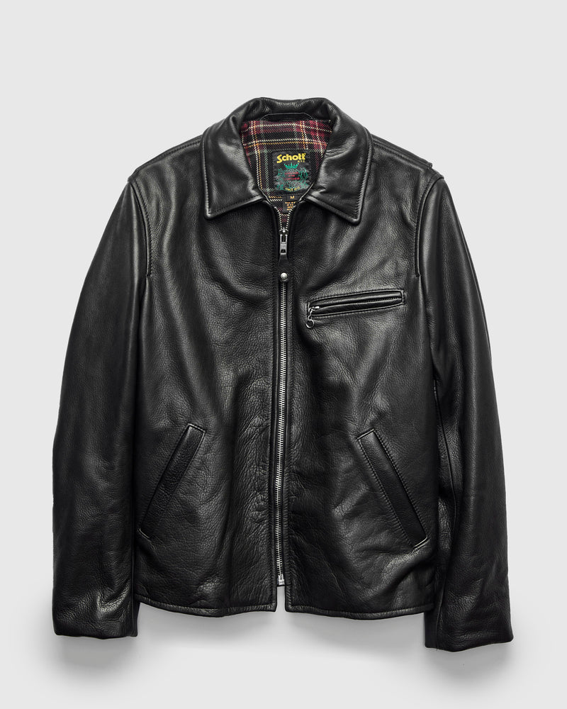 562 Pebbled Cowhide Weekender Jacket in Black