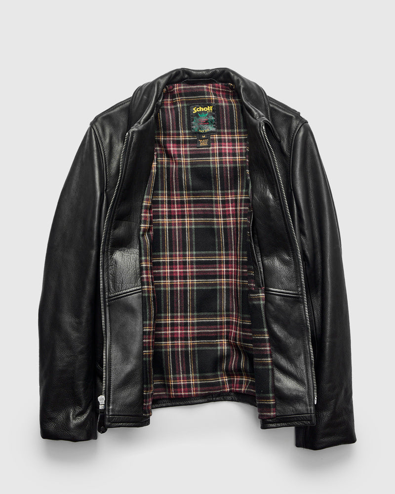 562 Pebbled Cowhide Weekender Jacket in Black