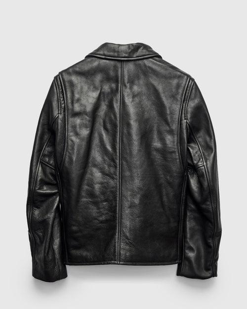 562 Pebbled Cowhide Weekender Jacket in Black
