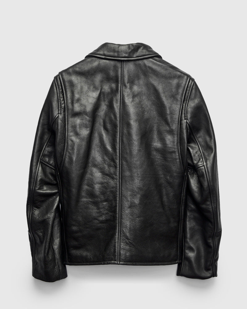 562 Pebbled Cowhide Weekender Jacket in Black