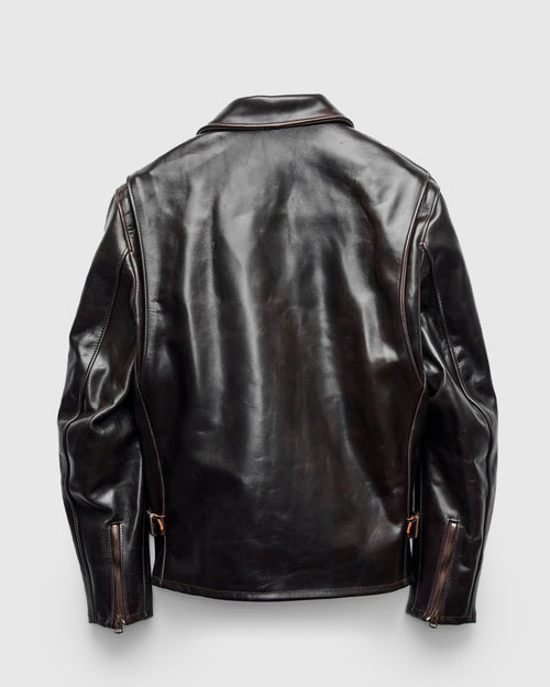 688 Heavy Cowhide Racer Jacket in Brown