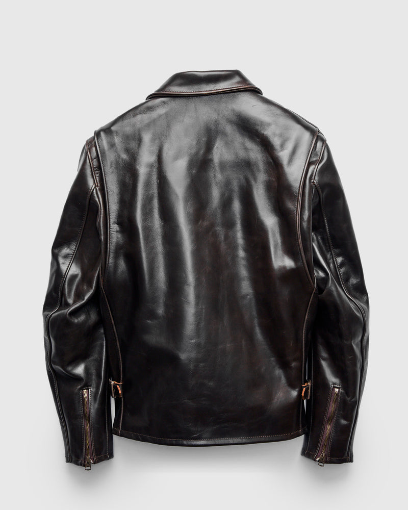 688 Heavy Cowhide Racer Jacket in Brown