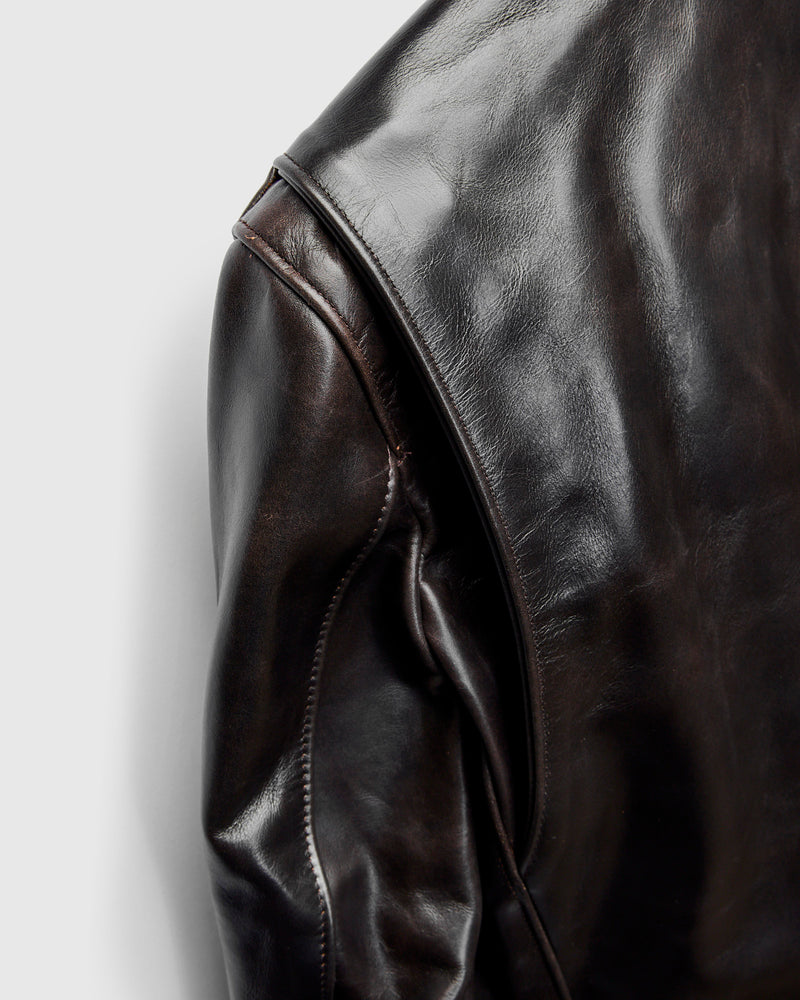 688 Heavy Cowhide Racer Jacket in Brown