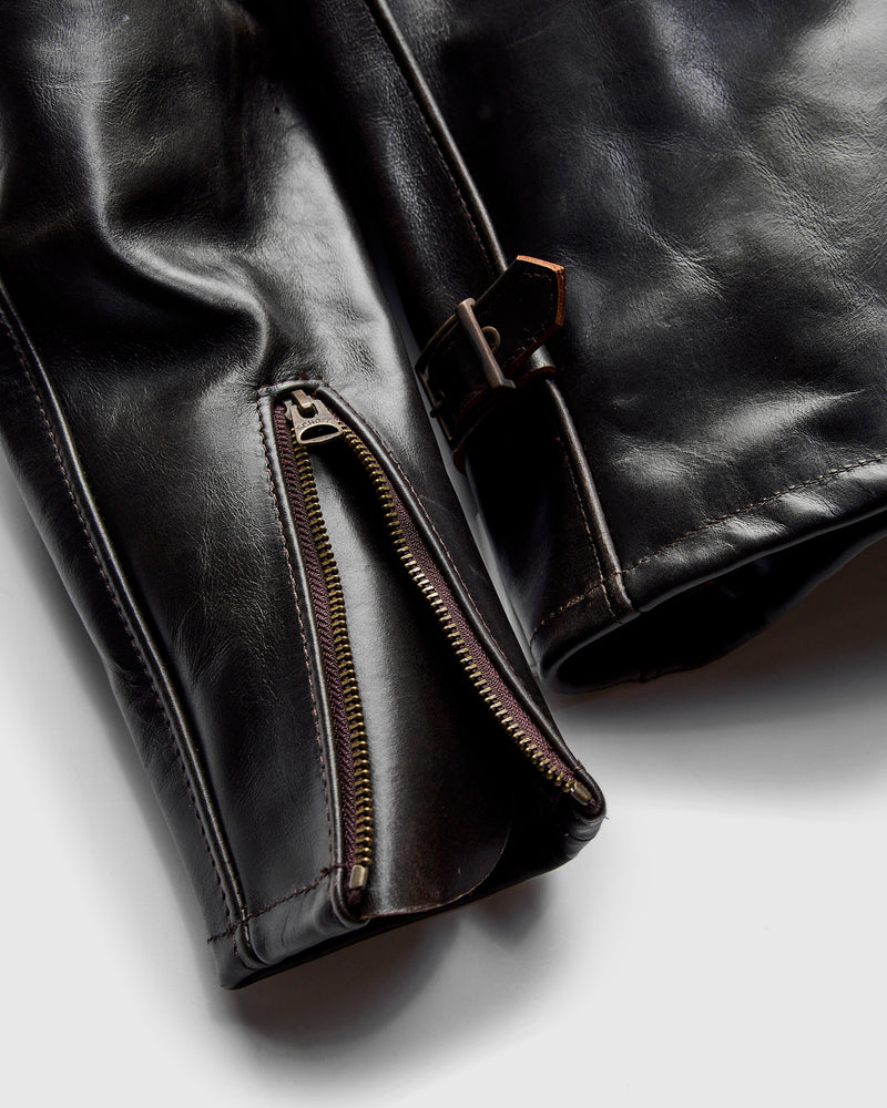 688 Heavy Cowhide Racer Jacket in Brown