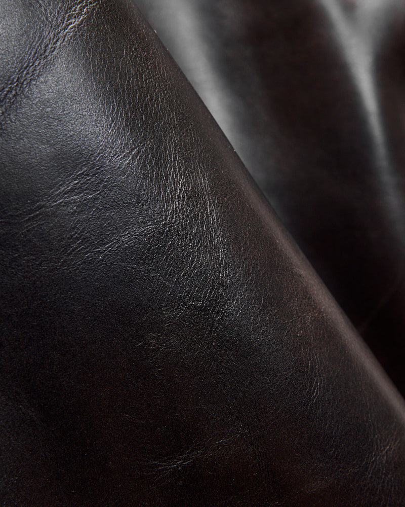 688 Heavy Cowhide Racer Jacket in Brown