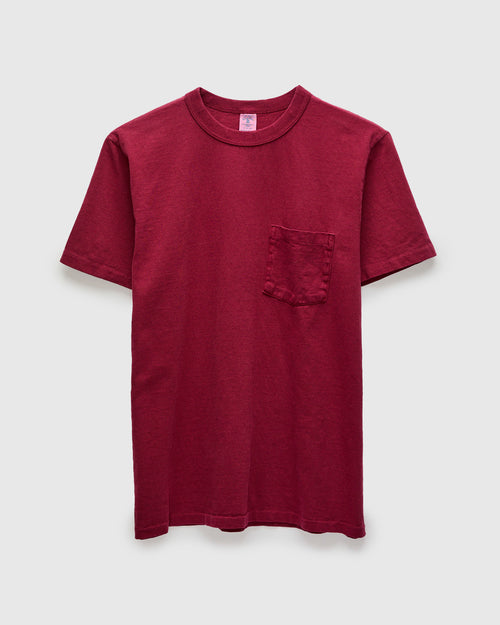 Pigment Dyed Pocket Tee in Burgundy
