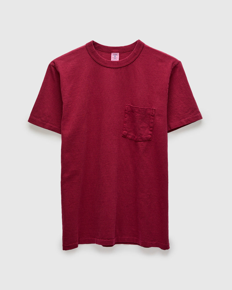 Pigment Dyed Pocket Tee in Burgundy