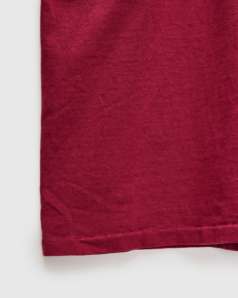 Pigment Dyed Pocket Tee in Burgundy