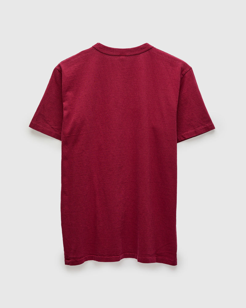 Pigment Dyed Pocket Tee in Burgundy