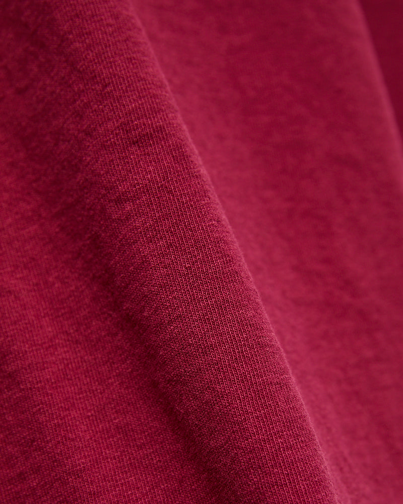 Pigment Dyed Pocket Tee in Burgundy