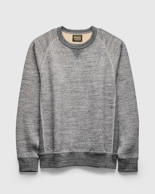 Fleeced FoxFibre® Pullover Crewneck in Charcoal