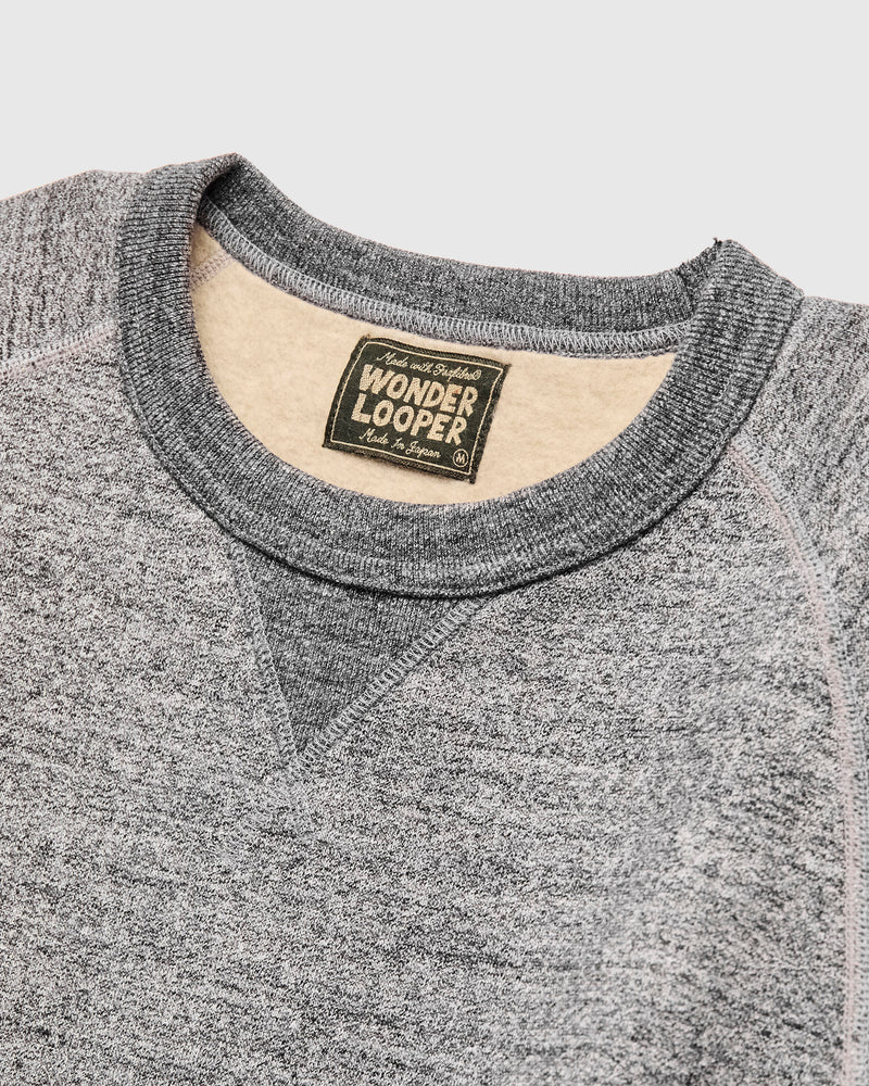 Fleeced FoxFibre® Pullover Crewneck in Charcoal