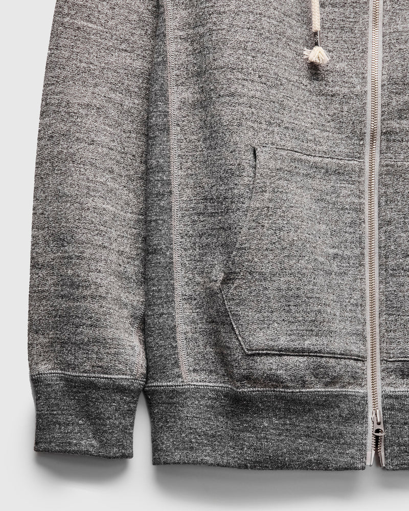 Fleeced FoxFibre® Zip Hoodie in Charcoal