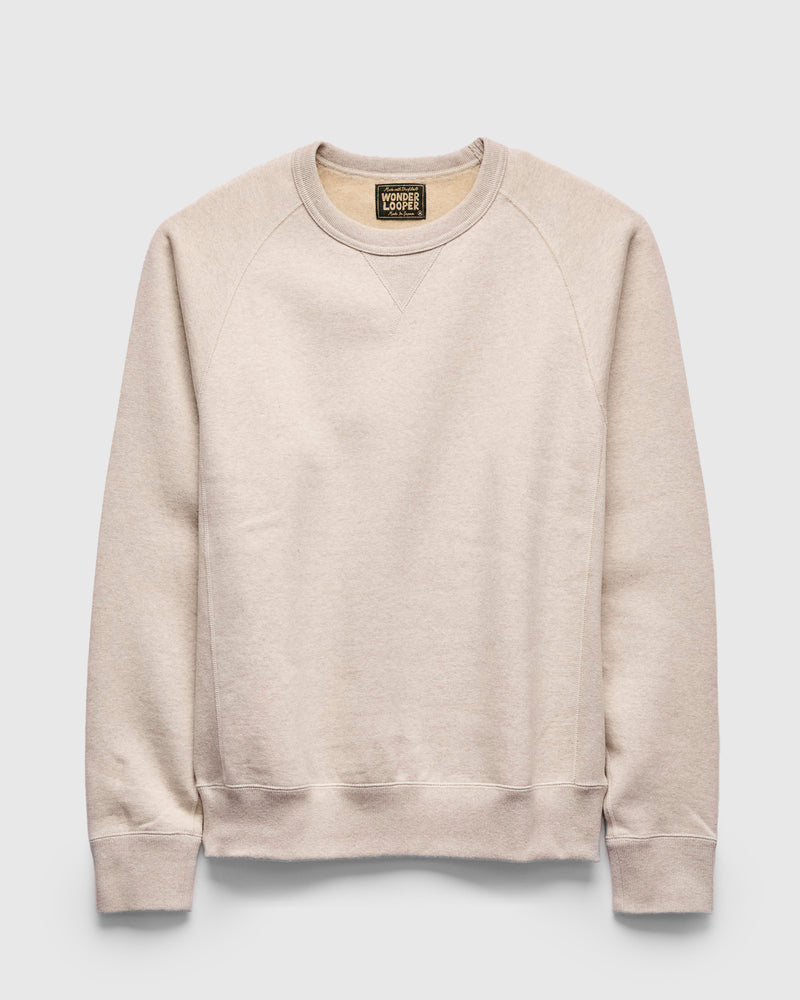 Fleeced FoxFibre® Pullover Crewneck in Oatmeal