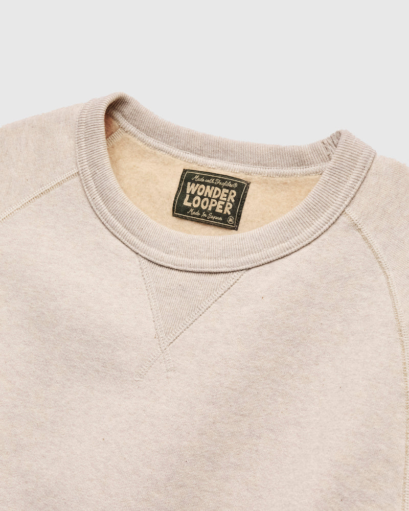Fleeced FoxFibre® Pullover Crewneck in Oatmeal