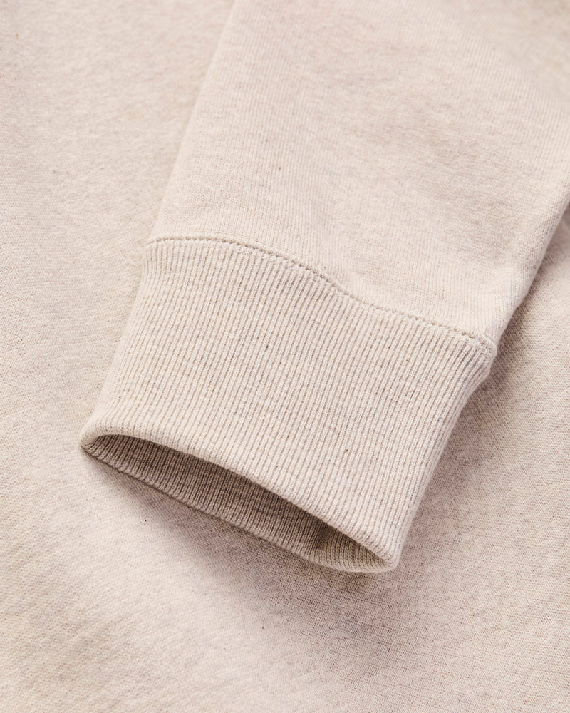 Fleeced FoxFibre® Pullover Crewneck in Oatmeal
