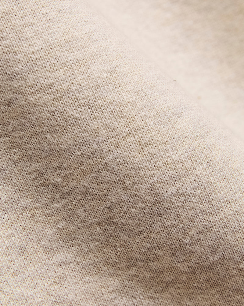 Fleeced FoxFibre® Pullover Crewneck in Oatmeal
