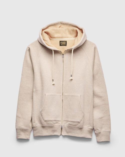 Fleeced FoxFibre® Zip Hoodie in Oatmeal