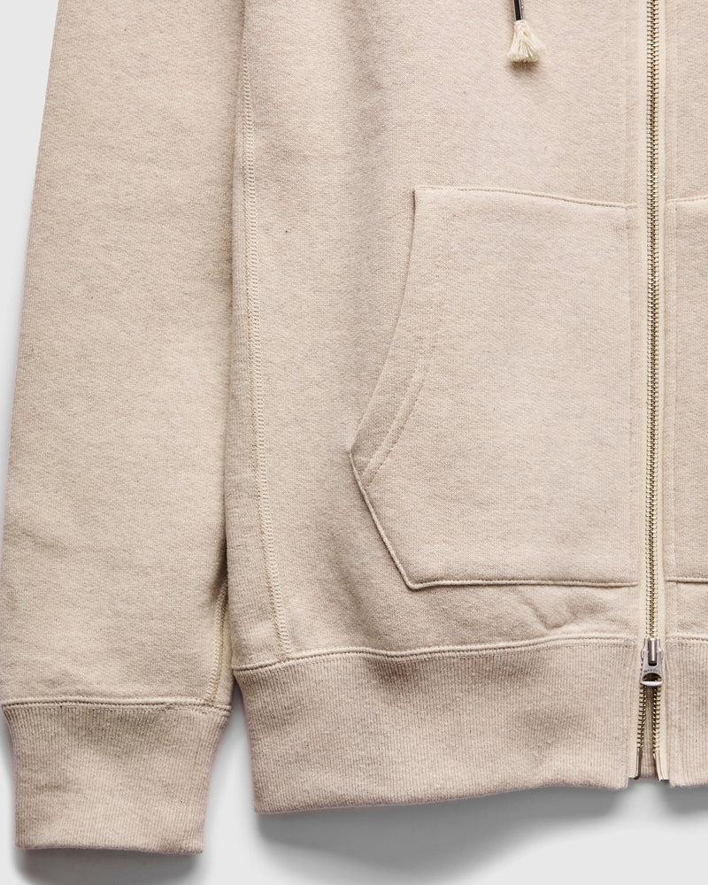 Fleeced FoxFibre® Zip Hoodie in Oatmeal