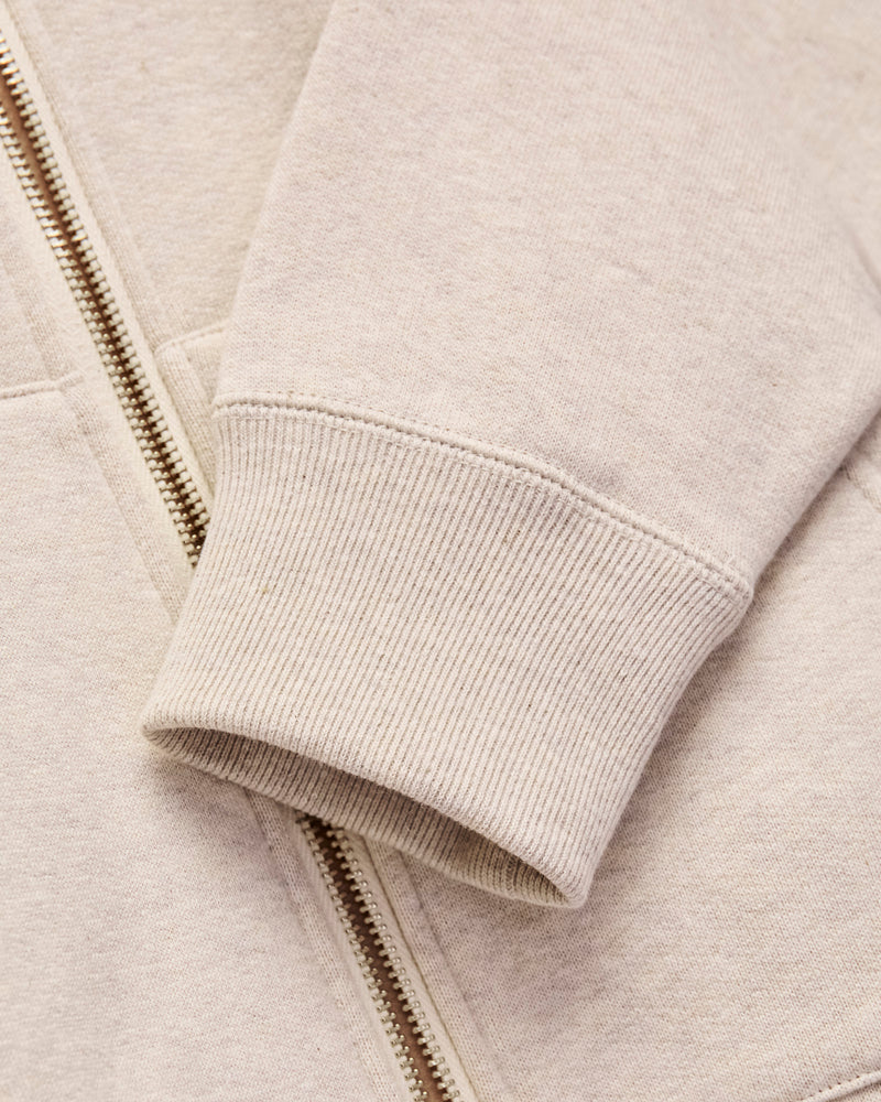 Fleeced FoxFibre® Zip Hoodie in Oatmeal