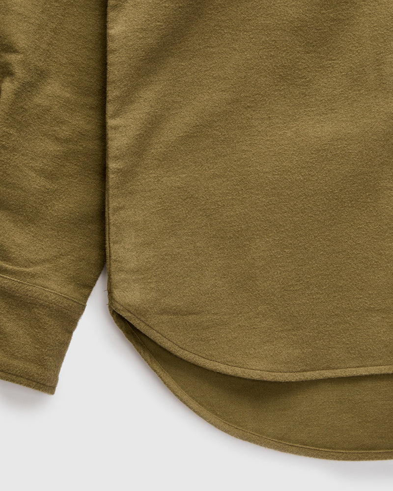 Moleskin Pearl Snap Shirt in Faded Olive