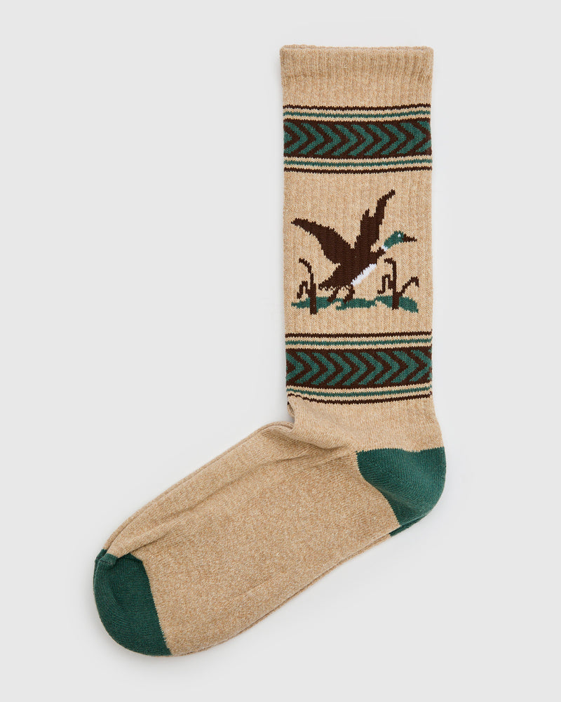 Recycled Cotton Camp Socks in Mallard Flight