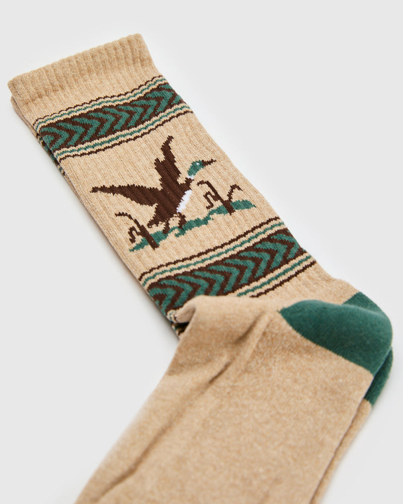 Recycled Cotton Camp Socks in Mallard Flight