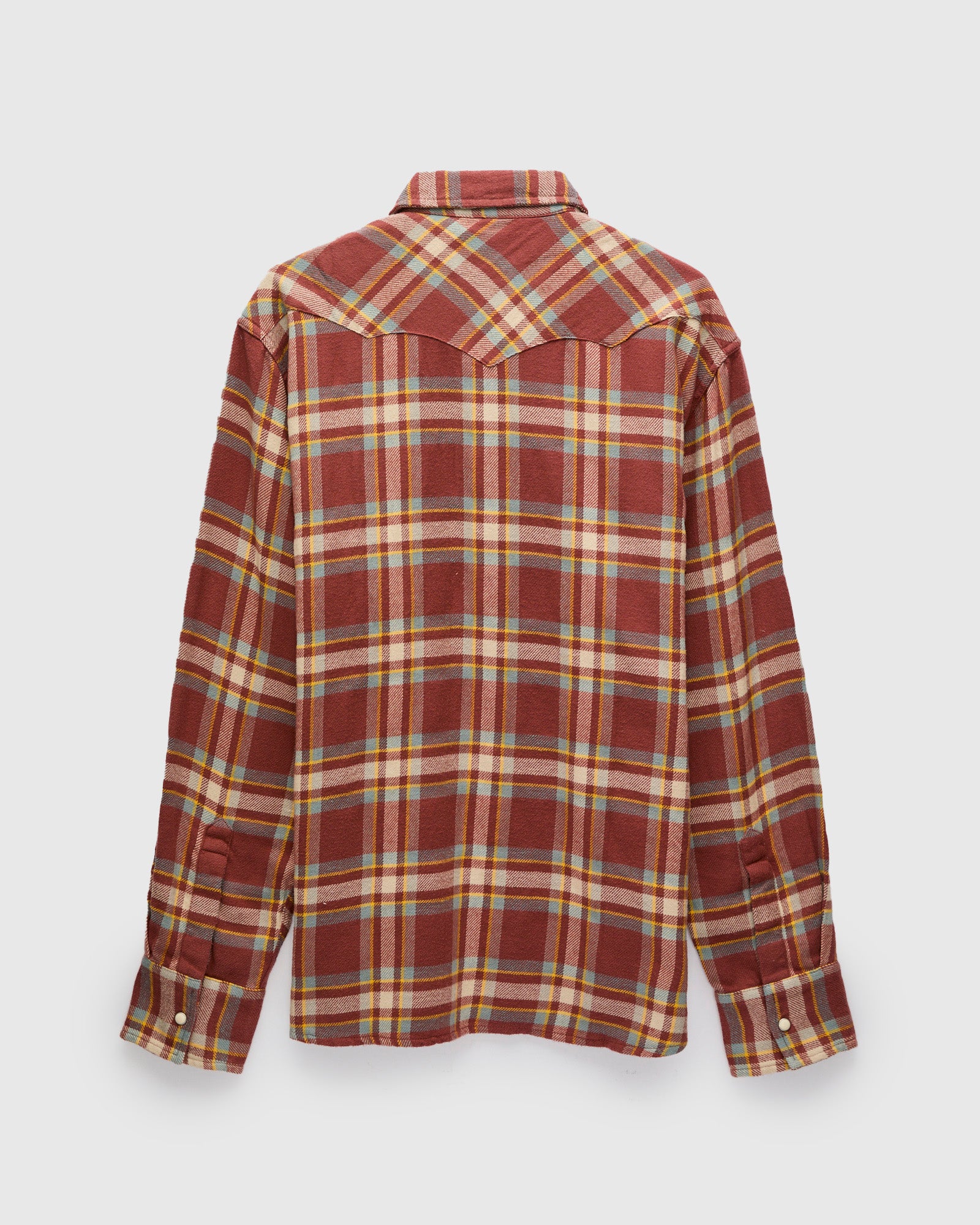 Washed Flannel Pearl Snap Shirt in Autumn Rust – Blue Owl Workshop Washed Flannel Pearl Snap Shirt in Autumn Rust – Blue Owl Workshop