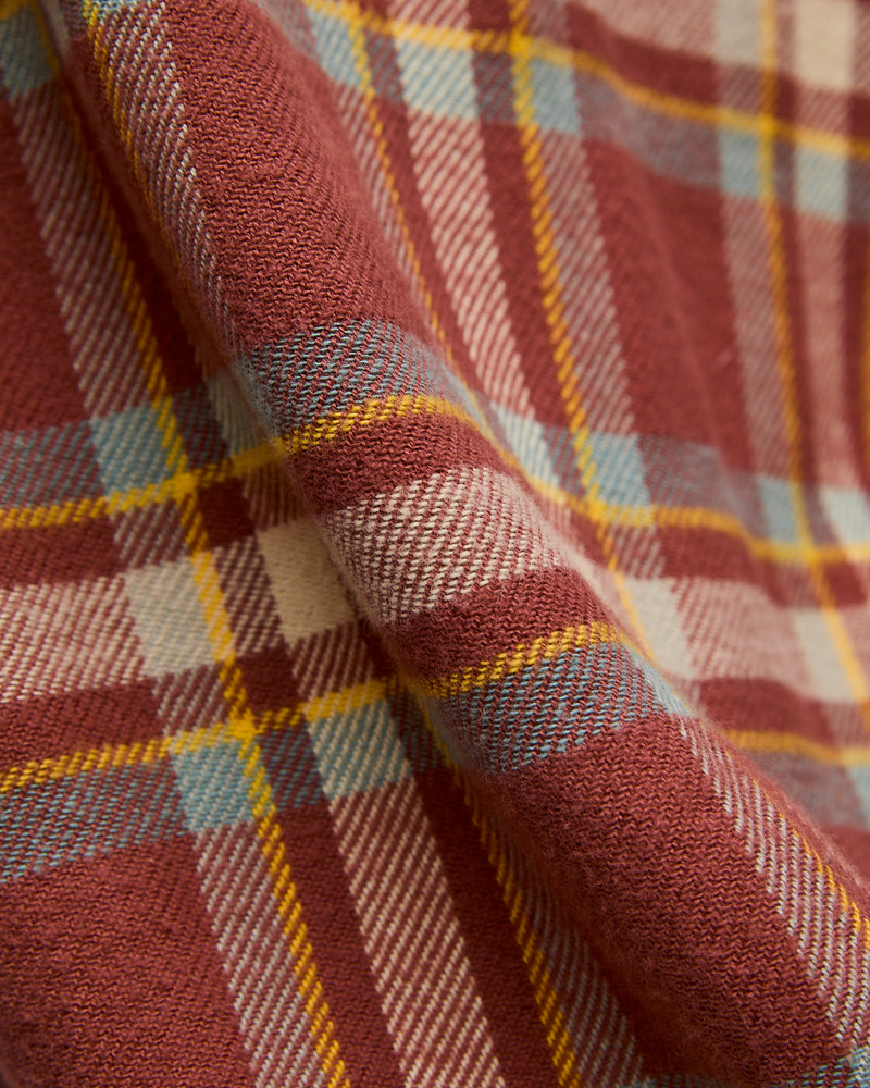 Washed Flannel Pearl Snap Shirt in Autumn Rust