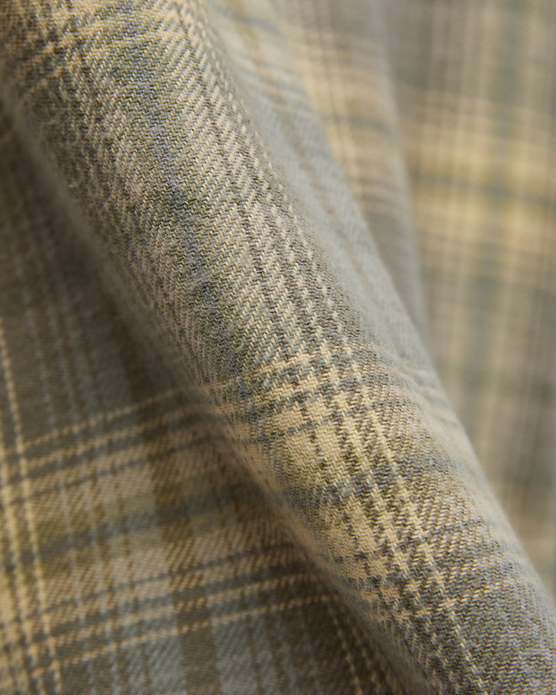 Washed Flannel Pearl Snap Shirt in Late Frost