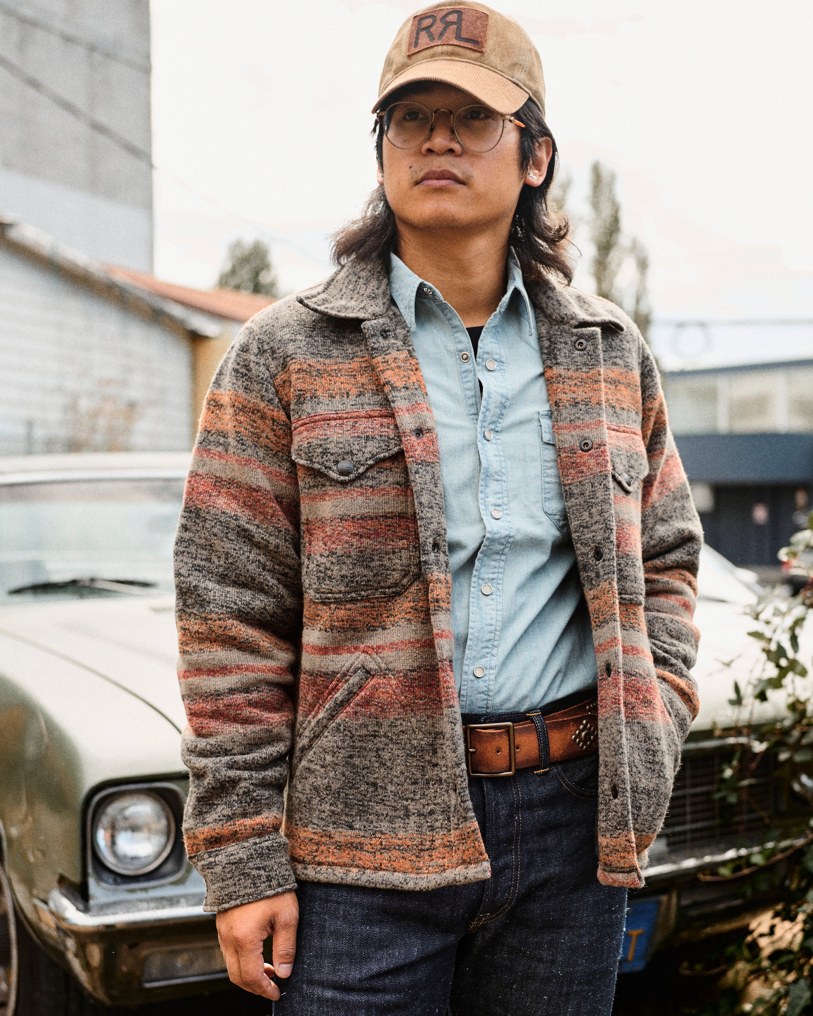 ジャケット・アウター RRL color Jacket M Wallace Jacquard Jacket in Red/Multi – Blue Owl Workshop