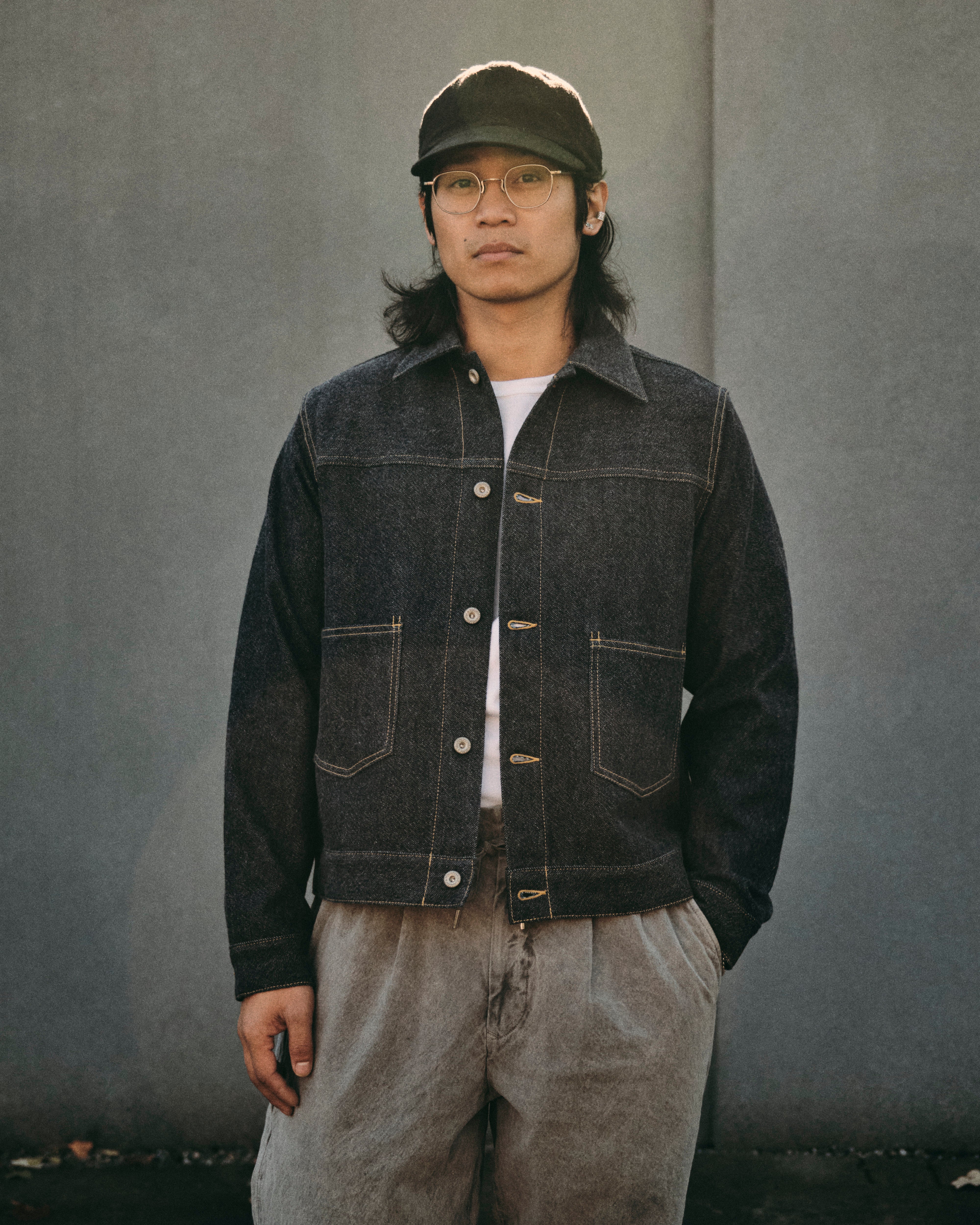 Wool Denim Trucker Jacket in Indigo – Blue Owl Workshop